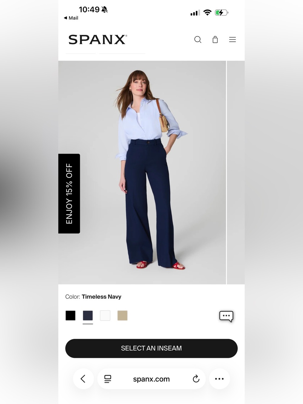 SPANXsupersmooth™ Stretch Twill navy pants
